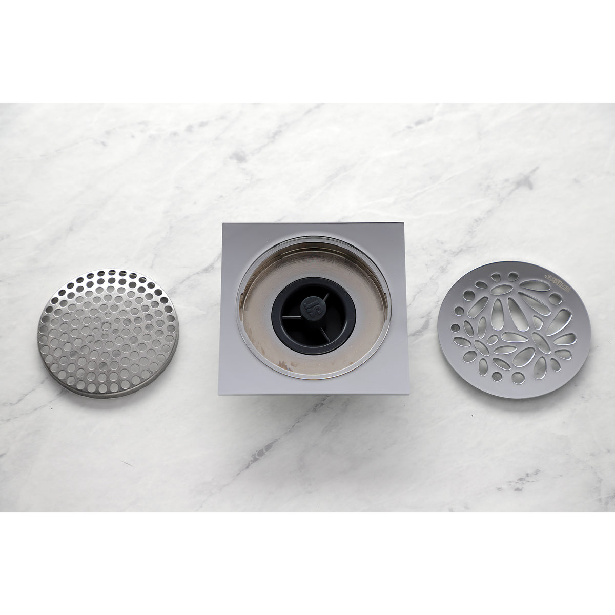 Kingston Brass Watercourse Floral 4&quot; Square Grid Shower Drain