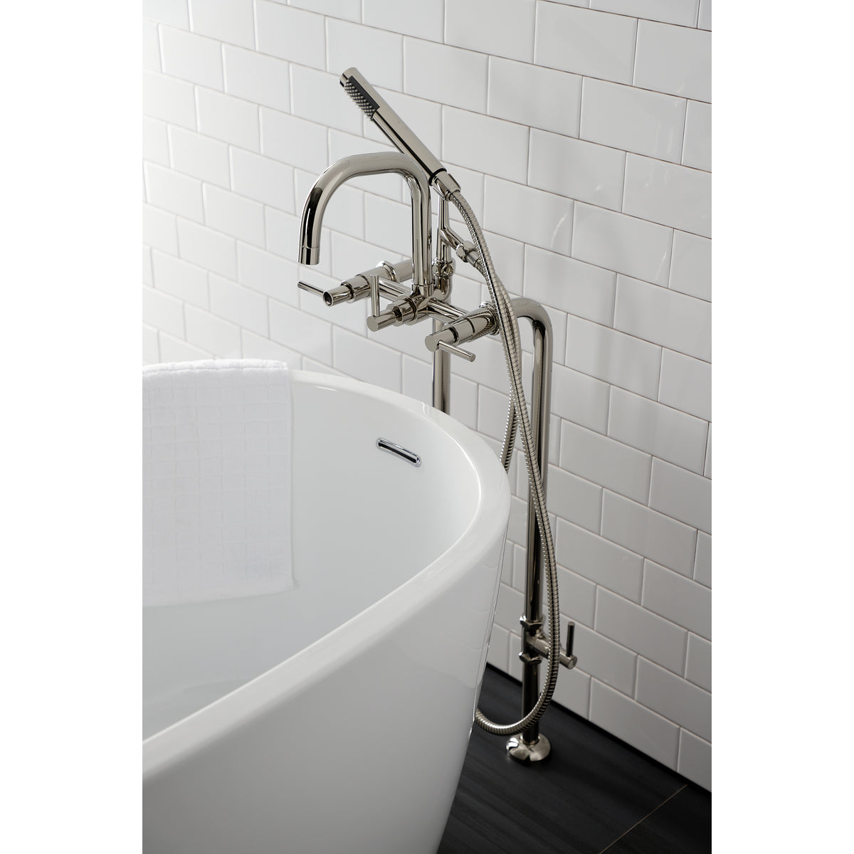 Aqua VintageL Concord Freestanding Tub Faucet with Supply Line, Stop Valve