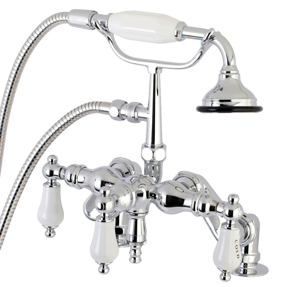 Auqa Vintage 3-3/8 Inch Adjustable Deck Mount Tub Faucet with Hand Shower