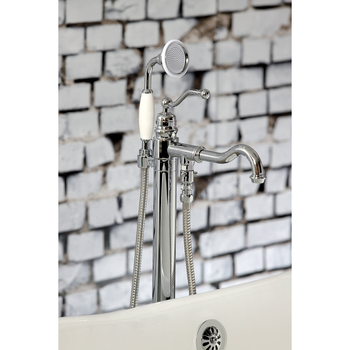 English Country Freestanding Tub Faucet with Hand Shower