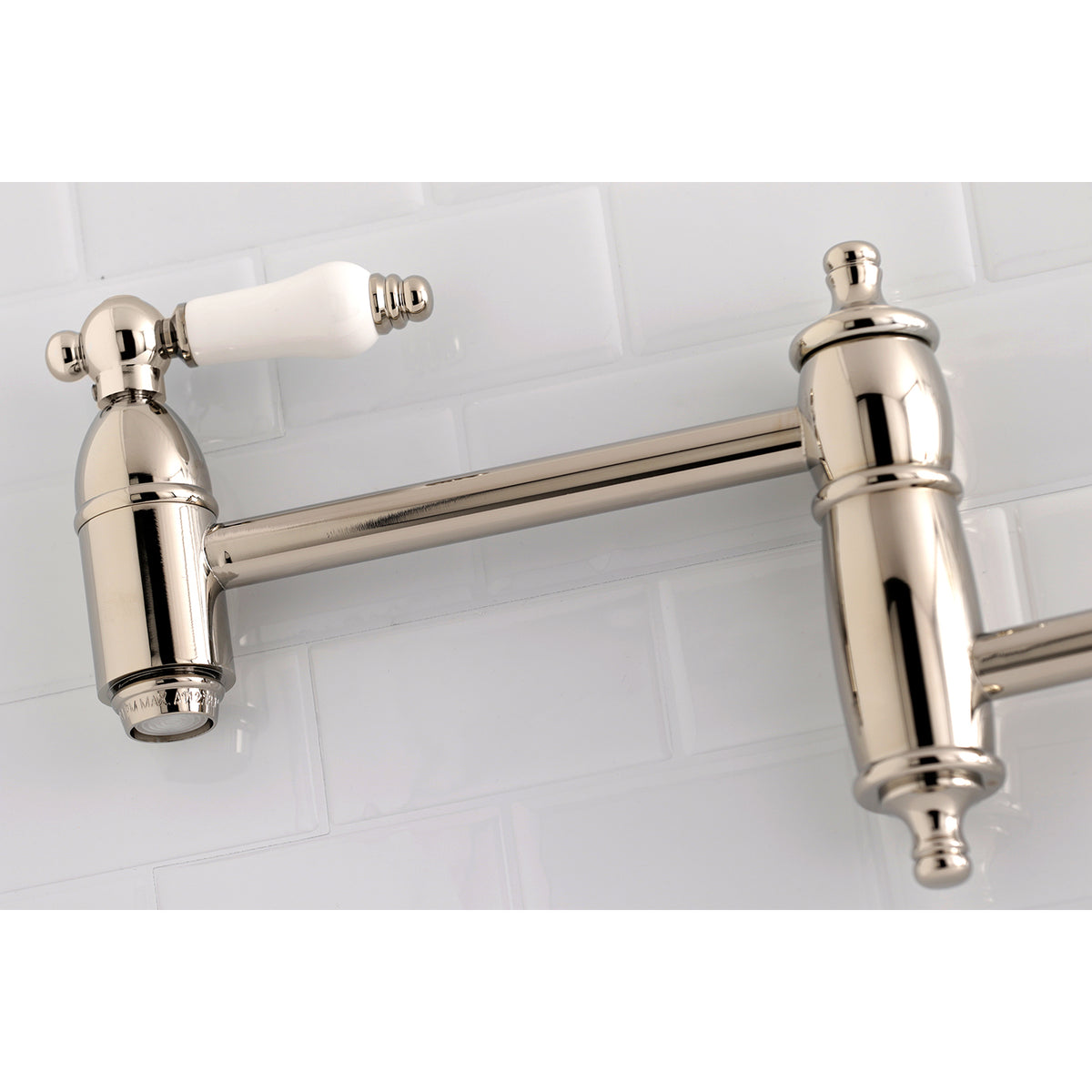 Kingston Brass KS3106PL Restoration Wall Mount Pot Filler Kitchen Faucet