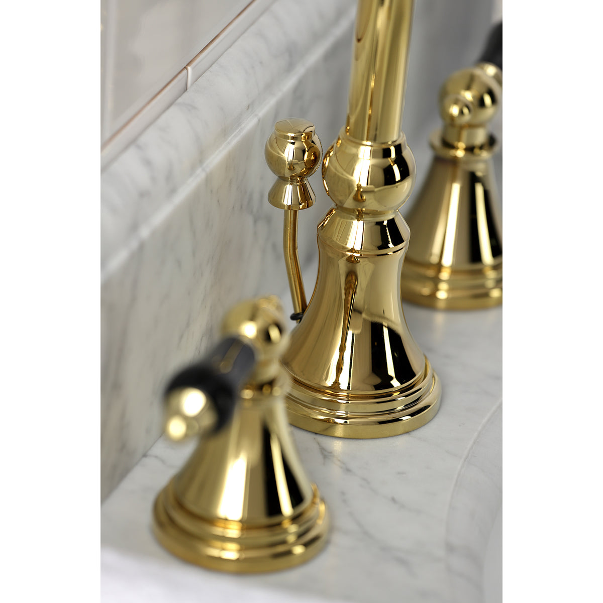 Kingston Brass KS2982PKL Duchess Widespread Bathroom Faucet with Brass Pop-Up