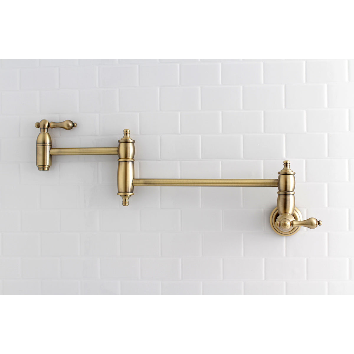 Kingston Brass KS3101AL Restoration Wall Mount Pot Filler Kitchen Faucet