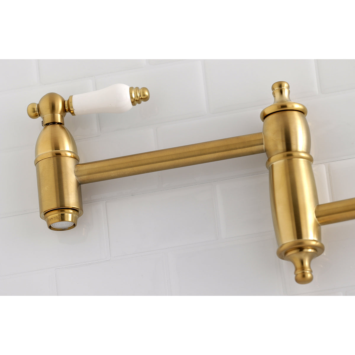Kingston Brass KS3106PL Restoration Wall Mount Pot Filler Kitchen Faucet