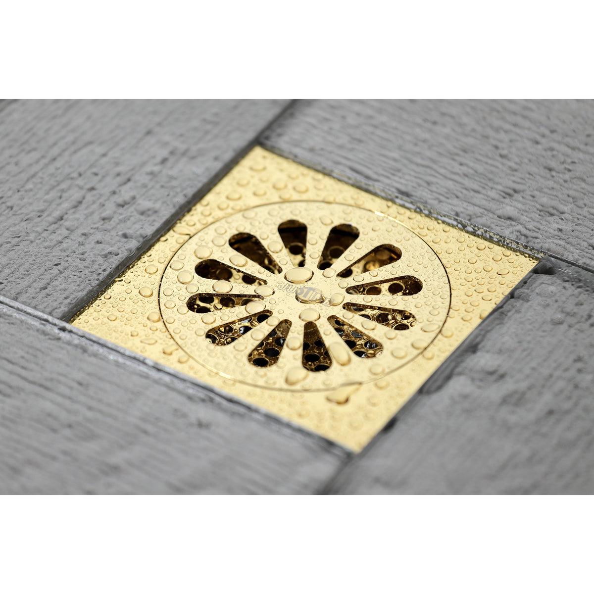 Kingston Brass Watercourse Sunburst 4&quot; Square Grid Shower Drain