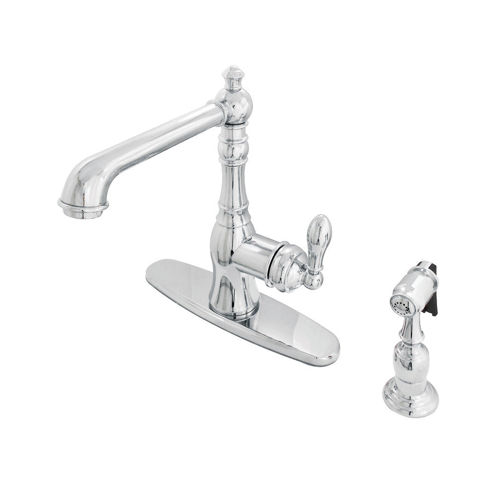 Gourmetier GSY7208ACLBS American Classic Single-Handle Kitchen Faucet with Brass Sprayer