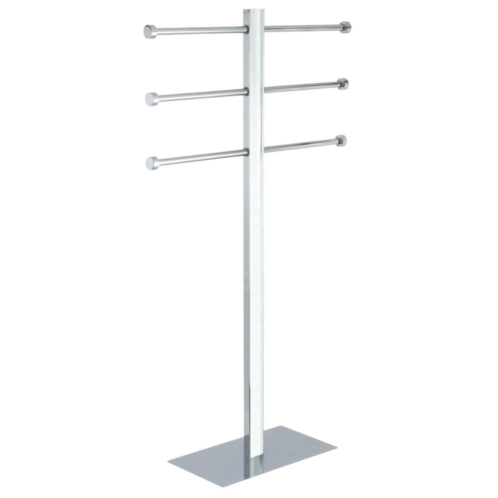 Kingston Brass Freestanding Stainless Steel Towel Holder with Rectangular Base