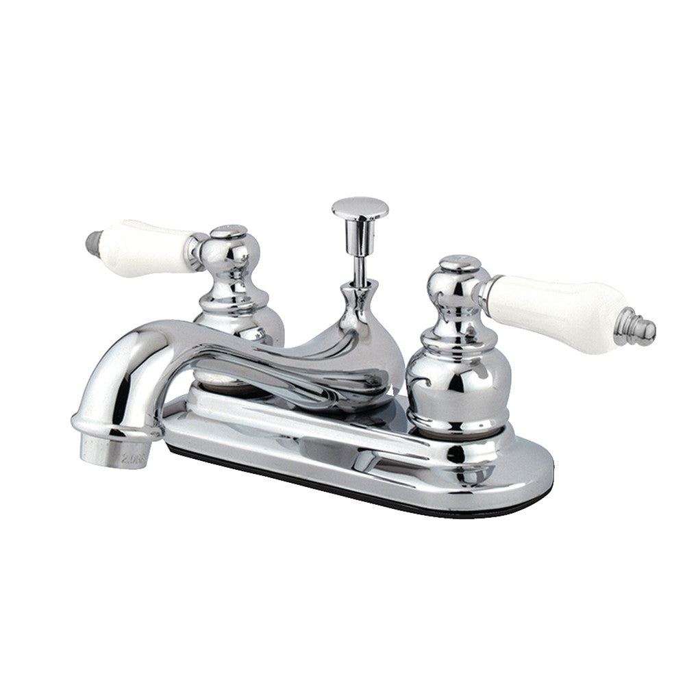 Kingston Brass KS4648QLL Executive 4-Inch Twin Lever Handle Centerset  Lavatory Faucet, Brushed Nickel
