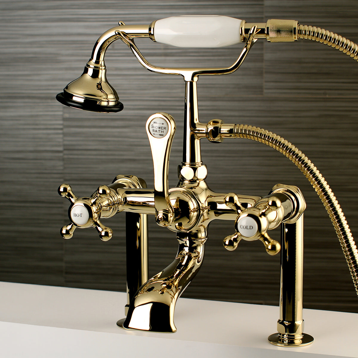 Vintage AE103T8BX English Country Deck Mount Clawfoot Tub Faucet