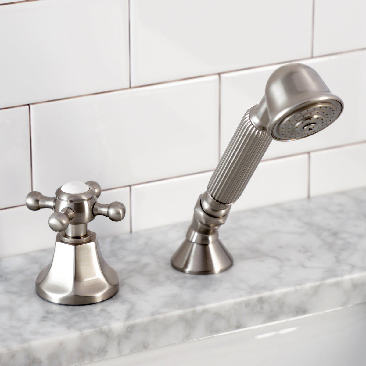 Kingston Brass Deck Mount Hand Shower with Diverter for Roman Tub Faucet