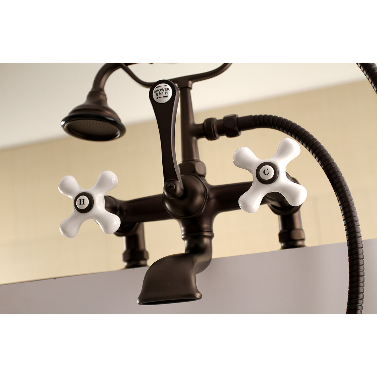 Aqua Vintage 7-Inch Tub Faucet with Hand Shower