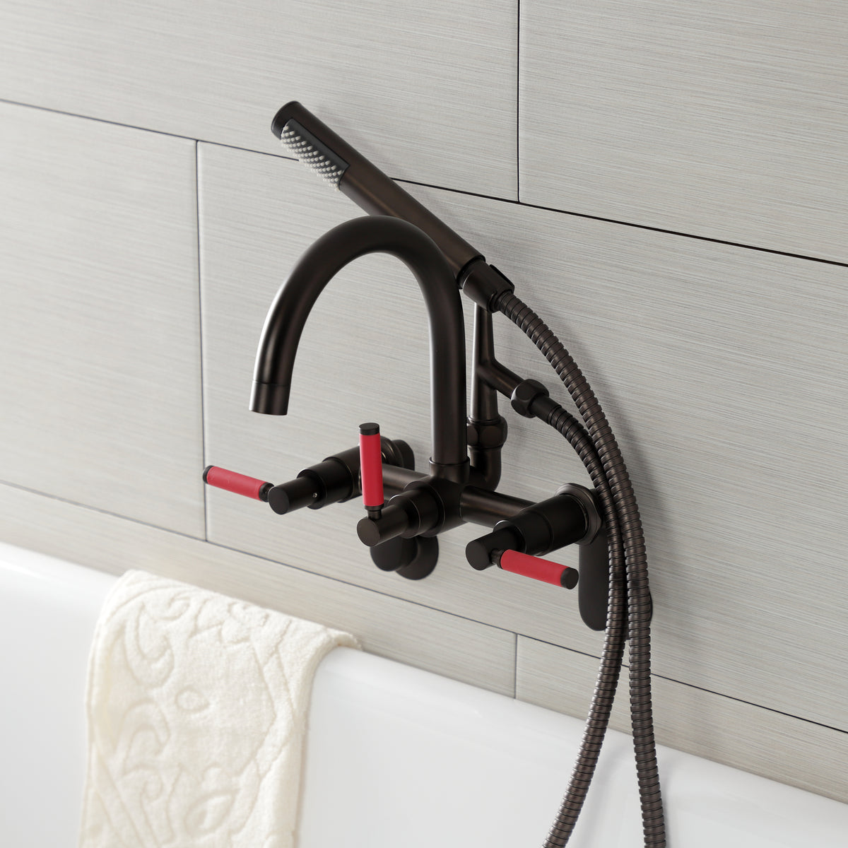 Vintage AE8150DKL Kaiser 7-Inch Adjustable Wall Mount Clawfoot Tub Faucet