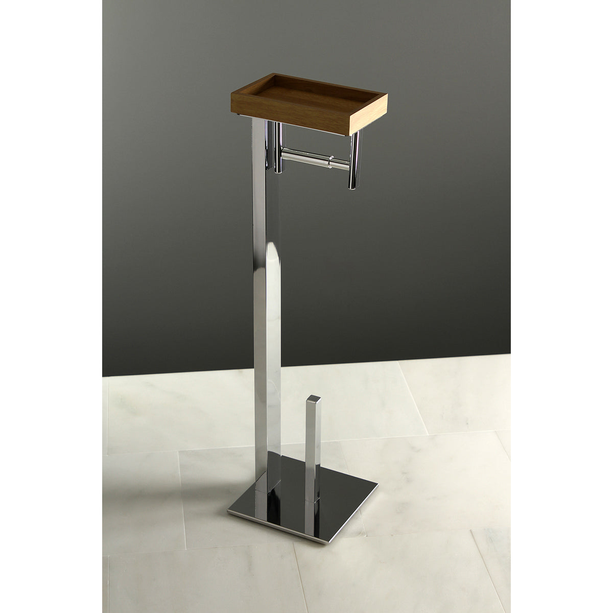 Kingston Brass Edenscape Freestanding Toilet Paper Holder with Storage Shelf