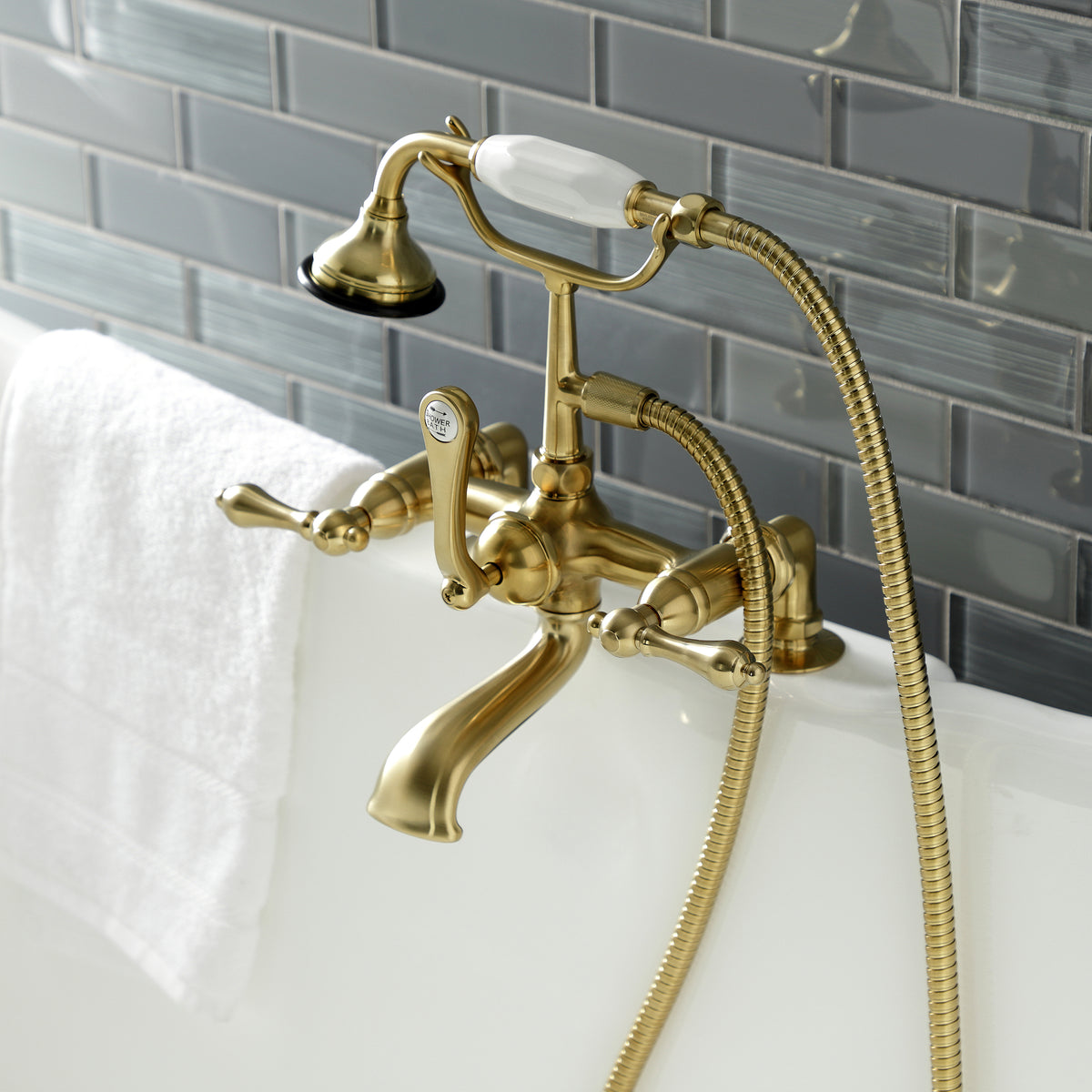 Aqua Vintage 7-Inch Tub Faucet with Hand Shower
