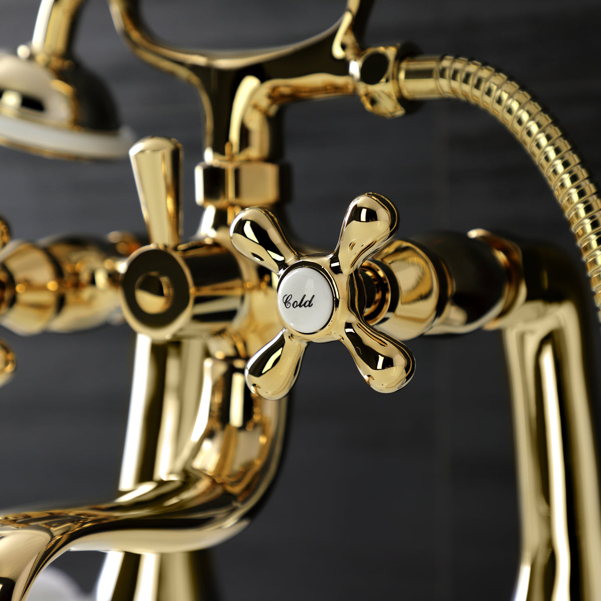 Kingston Deck Mount Clawfoot Tub Faucet with Hand Shower