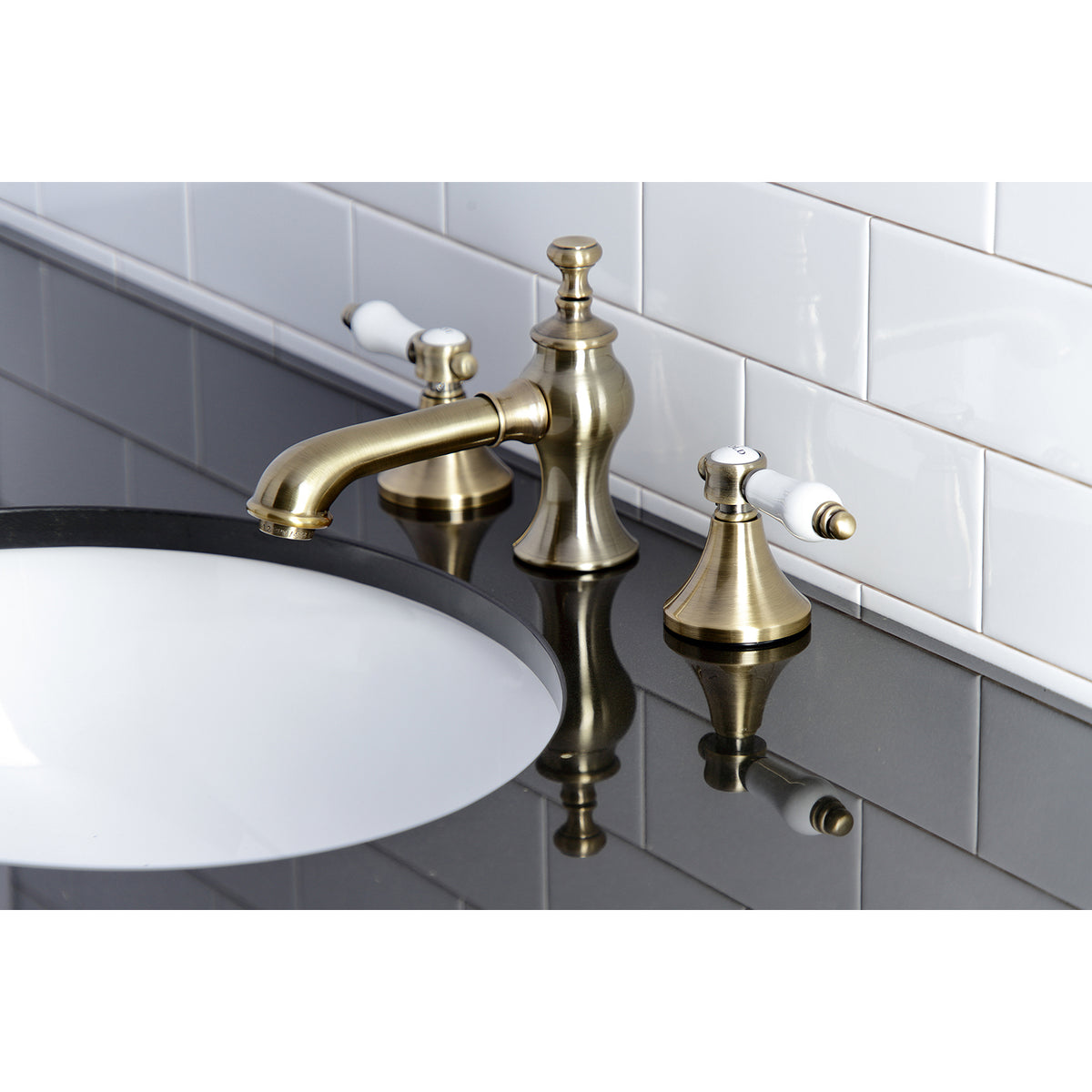 Kingston Brass KC7065BPL 8 in. Widespread Bathroom Faucet