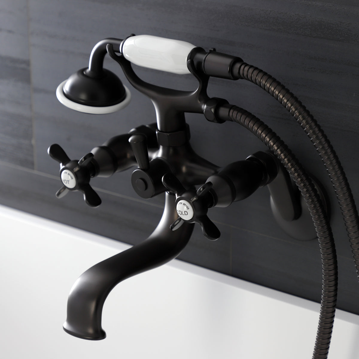 Essex Wall Mount Clawfoot Tub Faucet with Hand Shower