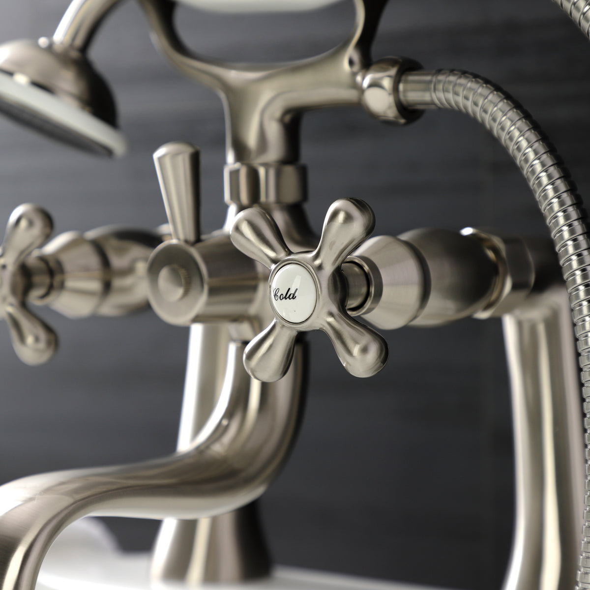 Kingston Deck Mount Clawfoot Tub Faucet with Hand Shower