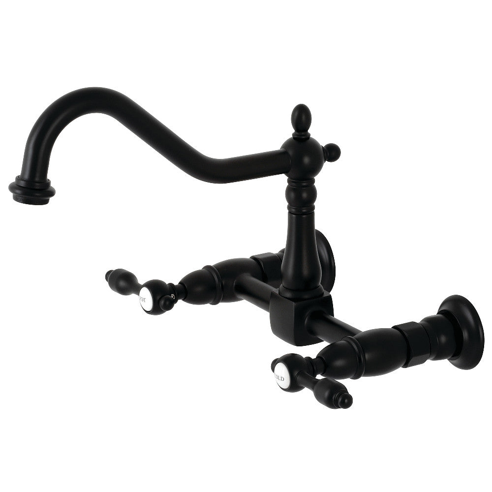 Kingston Brass KS1240TAL Tudor Wall Mount Bridge Kitchen Faucet