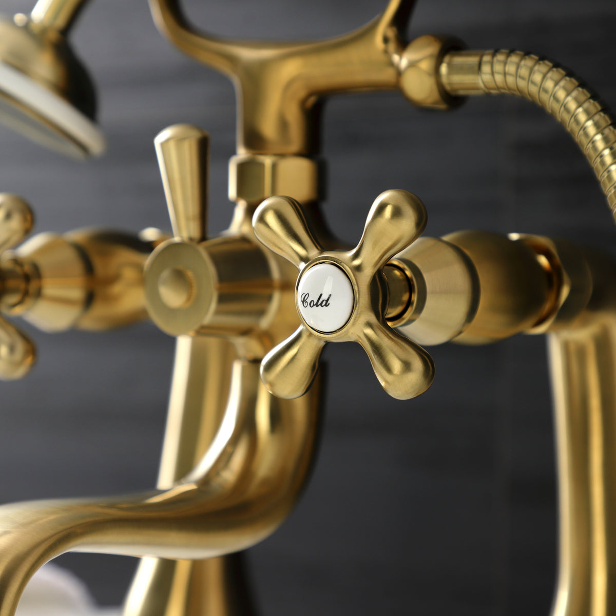 Kingston Deck Mount Clawfoot Tub Faucet with Hand Shower