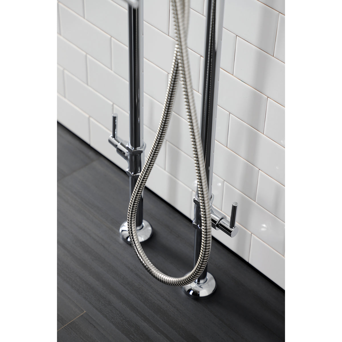 Aqua VintageL Concord Freestanding Tub Faucet with Supply Line, Stop Valve