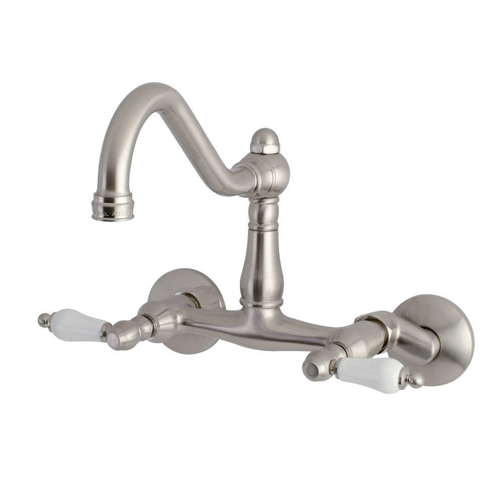 Kingston Brass KS3228PL Vintage 6&quot; Adjustable Center Wall Mount Kitchen Faucet