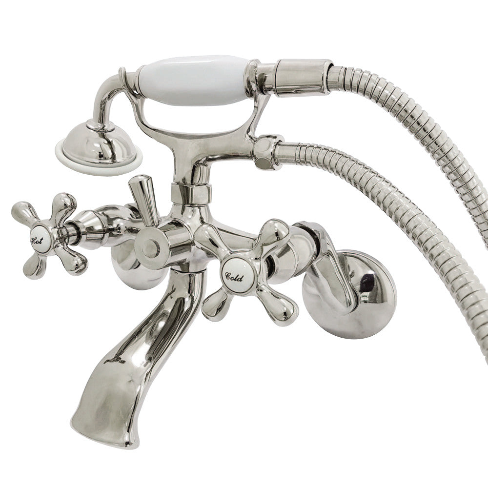 Kingston Wall Mount Clawfoot Tub Faucet with Hand Shower