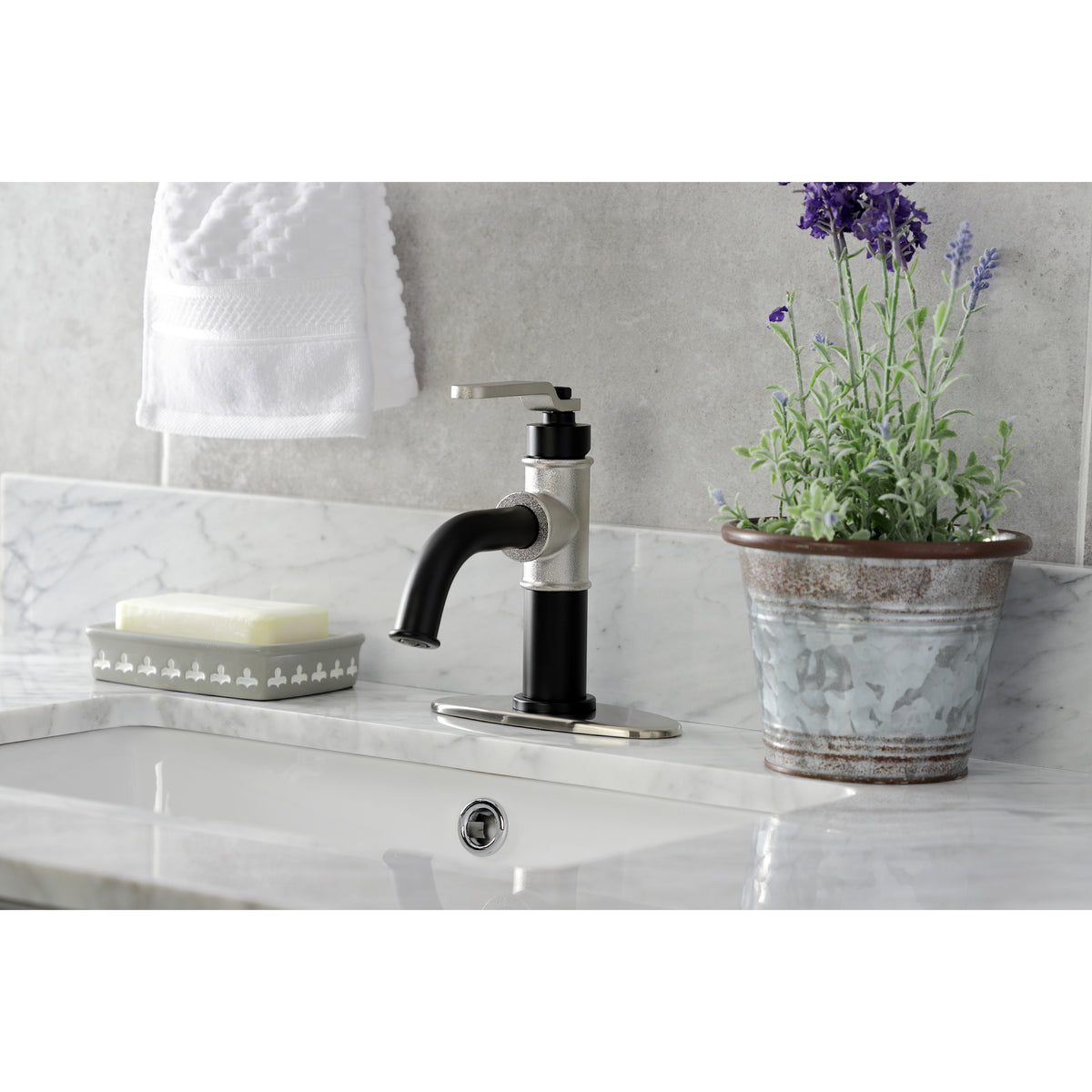 Kingston Brass KSD2828KL Whitaker Single-Handle Bathroom Faucet with Push Pop-Up