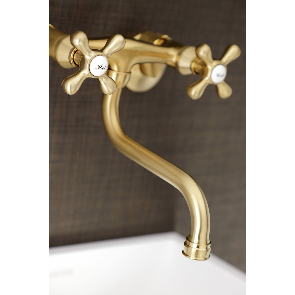 Kingston Brass KS216PN Kingston Two Handle Wall Mount Bathroom Faucet