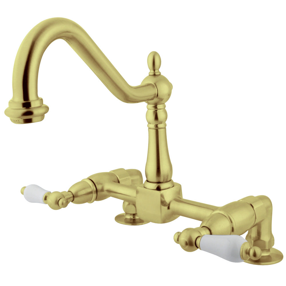 Kingston Brass KS1142PL Heritage Two-Handle Bridge Kitchen Faucet