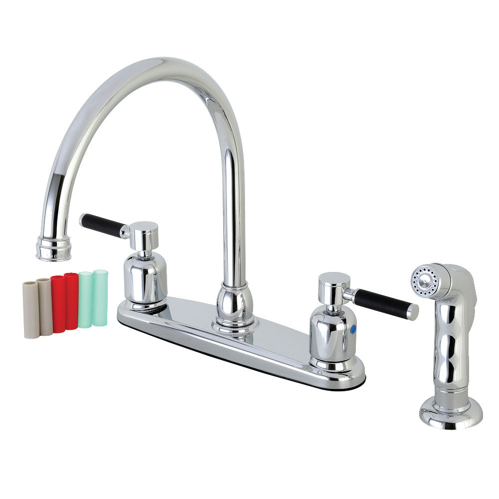 Kingston Brass FB798DKLSP Kaiser 8-Inch Centerset Kitchen Faucet with Sprayer