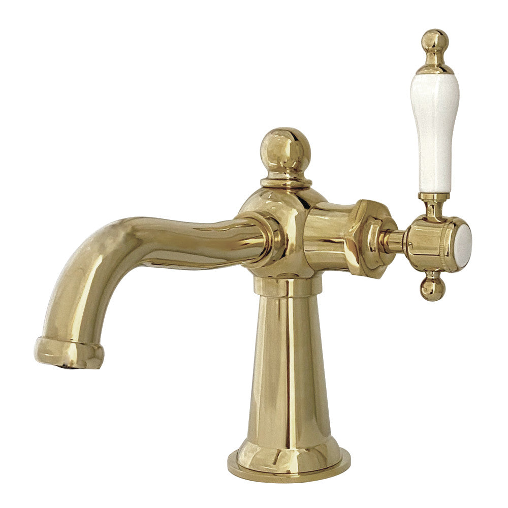 Kingston Brass KS154KLCP Nautical Single-Handle Bathroom Faucet with Push Pop-Up