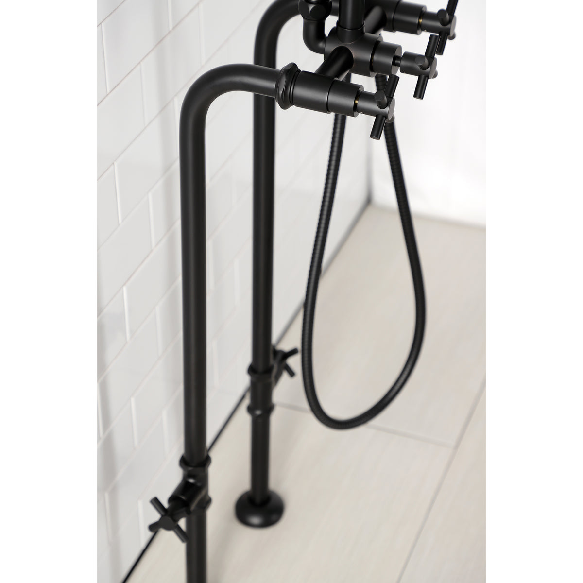 Aqua Vintage Concord Freestanding Tub Faucet with Supply Line, Stop Valve