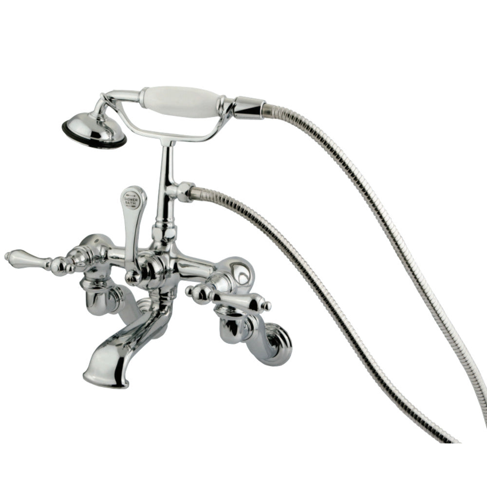 Vintage Adjustable Center Wall Mount Tub Faucet with Hand Shower