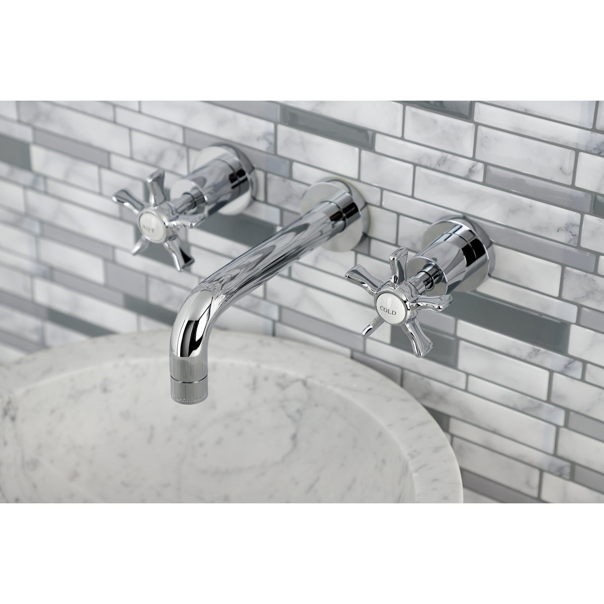 Kingston Brass KS8128NX Hamilton Two-Handle Wall Mount Bathroom Faucet