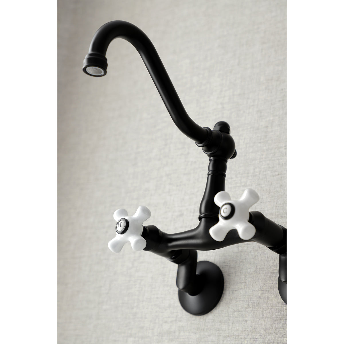 Kingston Brass KS3222PX Vintage 6&quot; Adjustable Center Wall Mount Kitchen Faucet