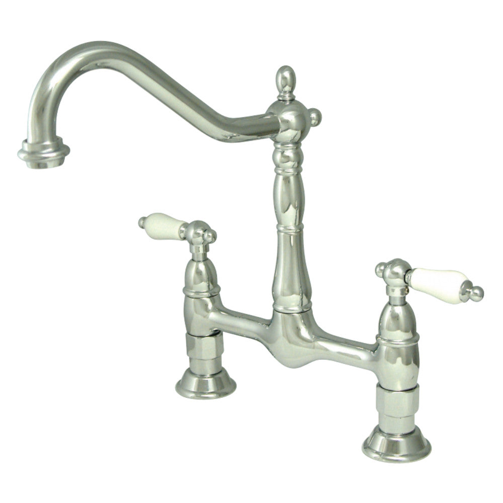 Kingston Brass KS1171PL Heritage Bridge Kitchen Faucet