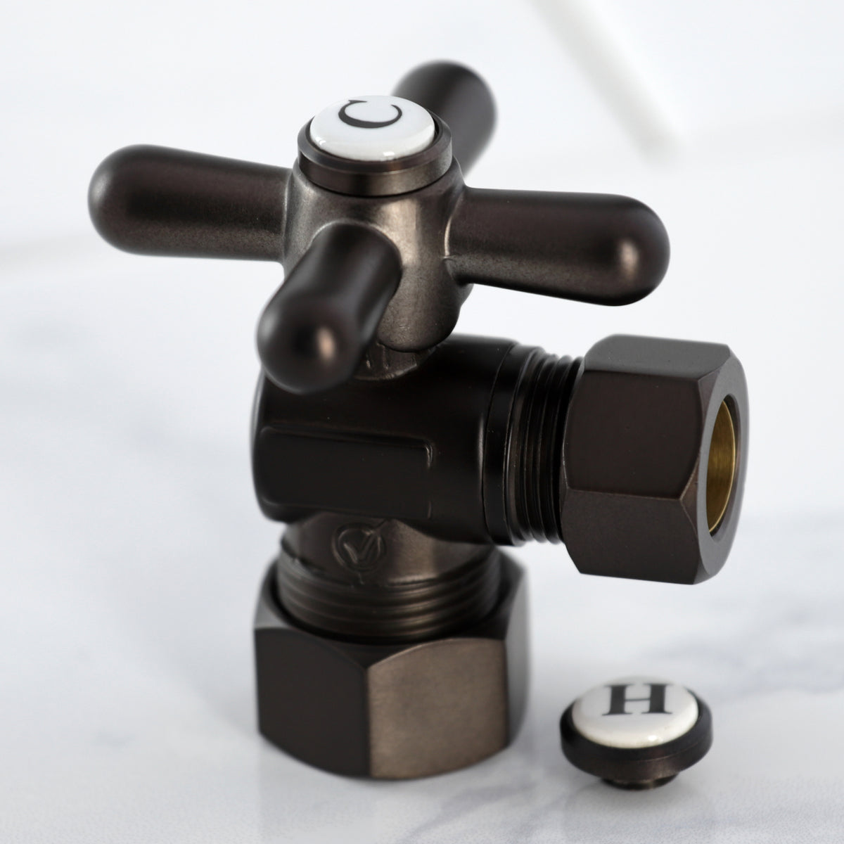 Kingston Brass 5/8&quot; OD Comp X 1/2&quot; OD Comp Angle Stop Valve