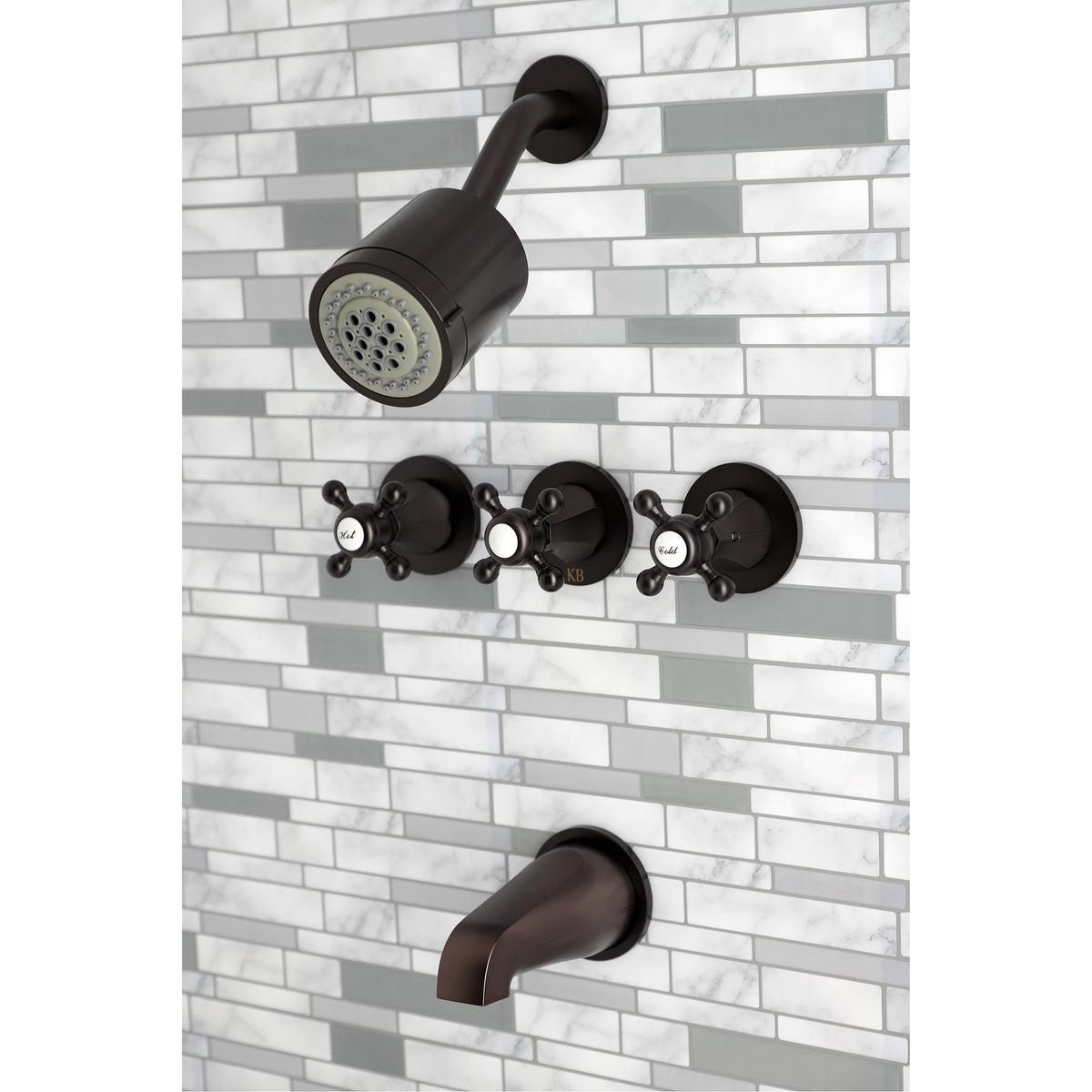 Metropolitan Three-Handle Tub and Shower Faucet