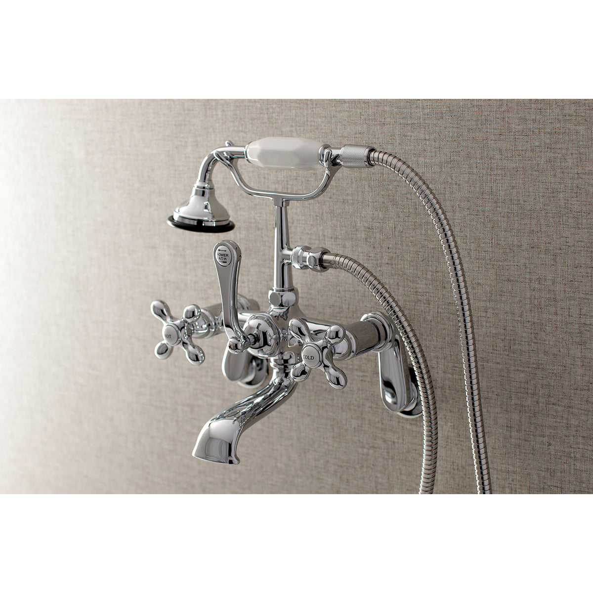 Aqua Vintage Wall Mount Tub Faucet with Hand Shower