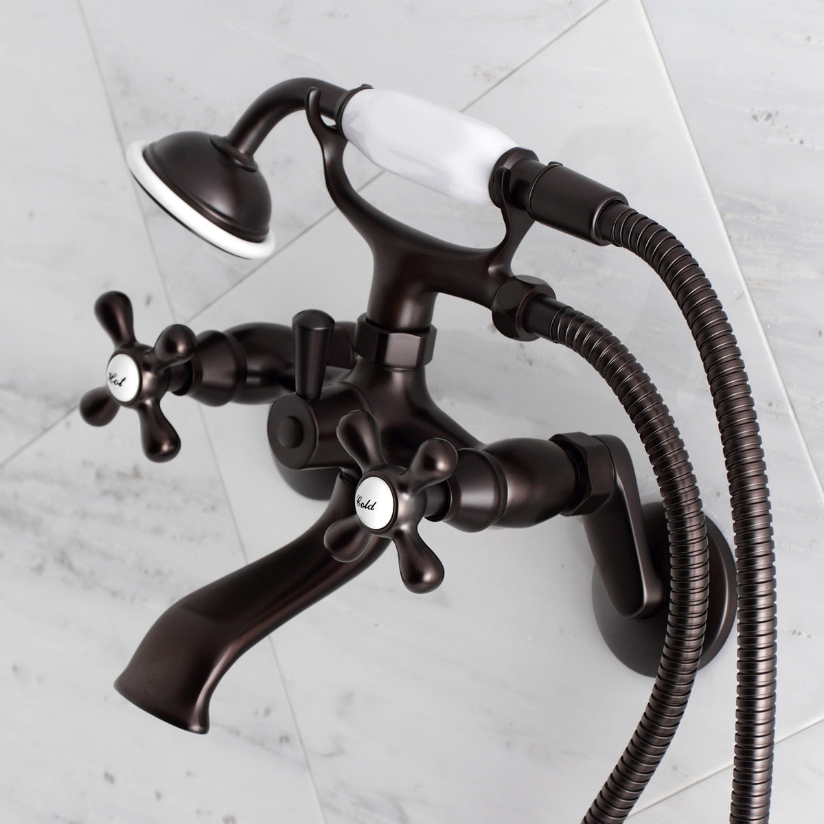 Kingston Wall Mount Clawfoot Tub Faucet with Hand Shower