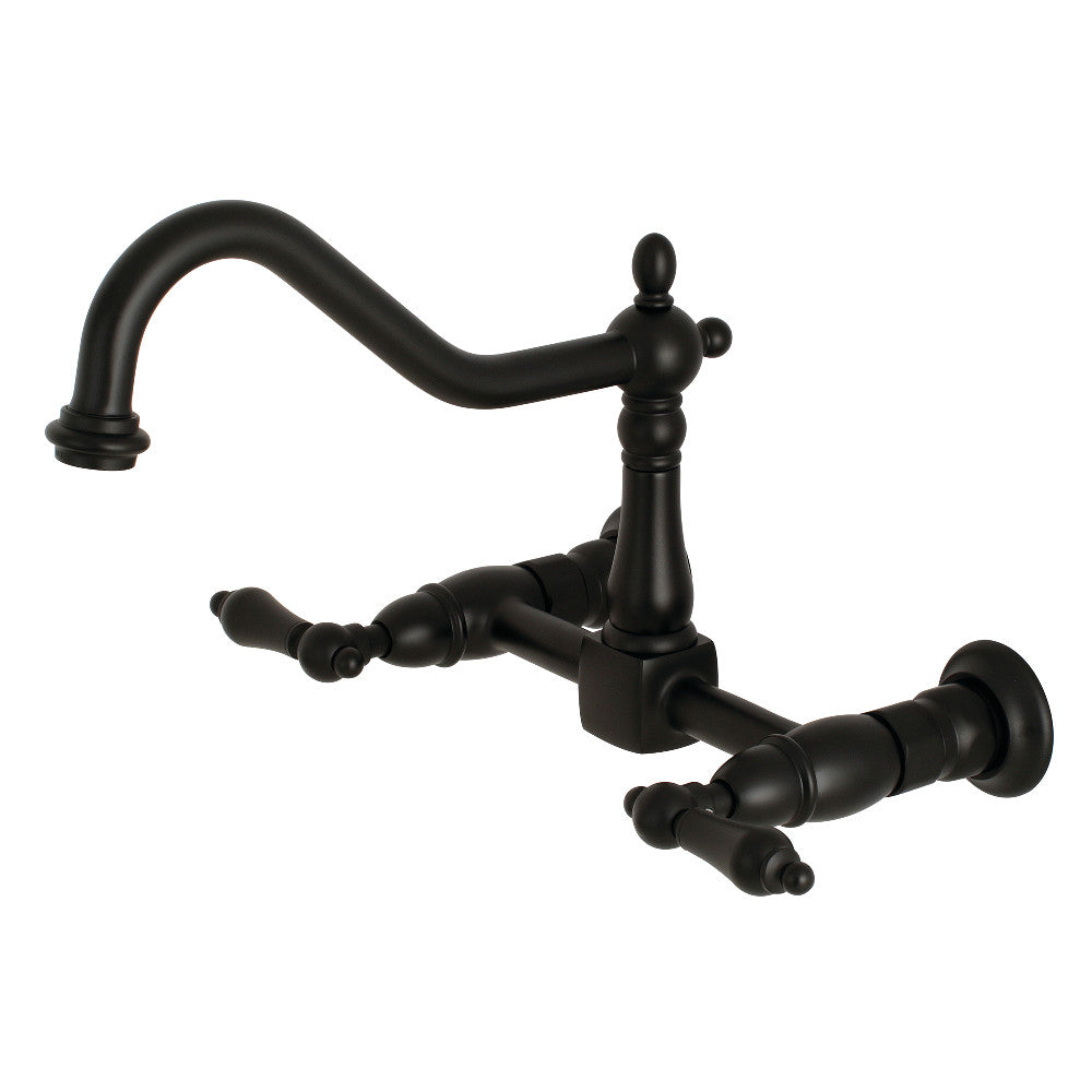 Kingston Brass KS1242AL Heritage Wall Mount Bridge Kitchen Faucet