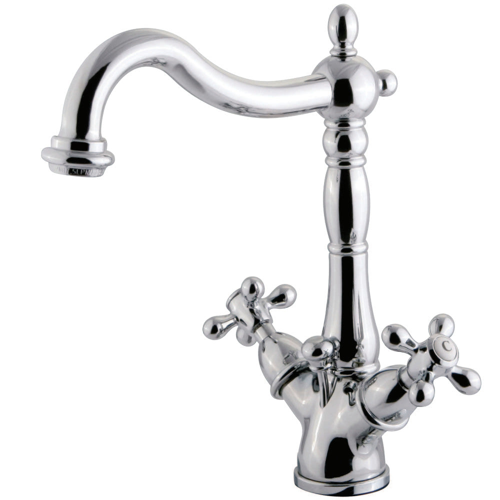 Kingston Brass KS1437AX Heritage Two-Handle Bathroom Faucet with Brass Pop-Up and Cover Plate