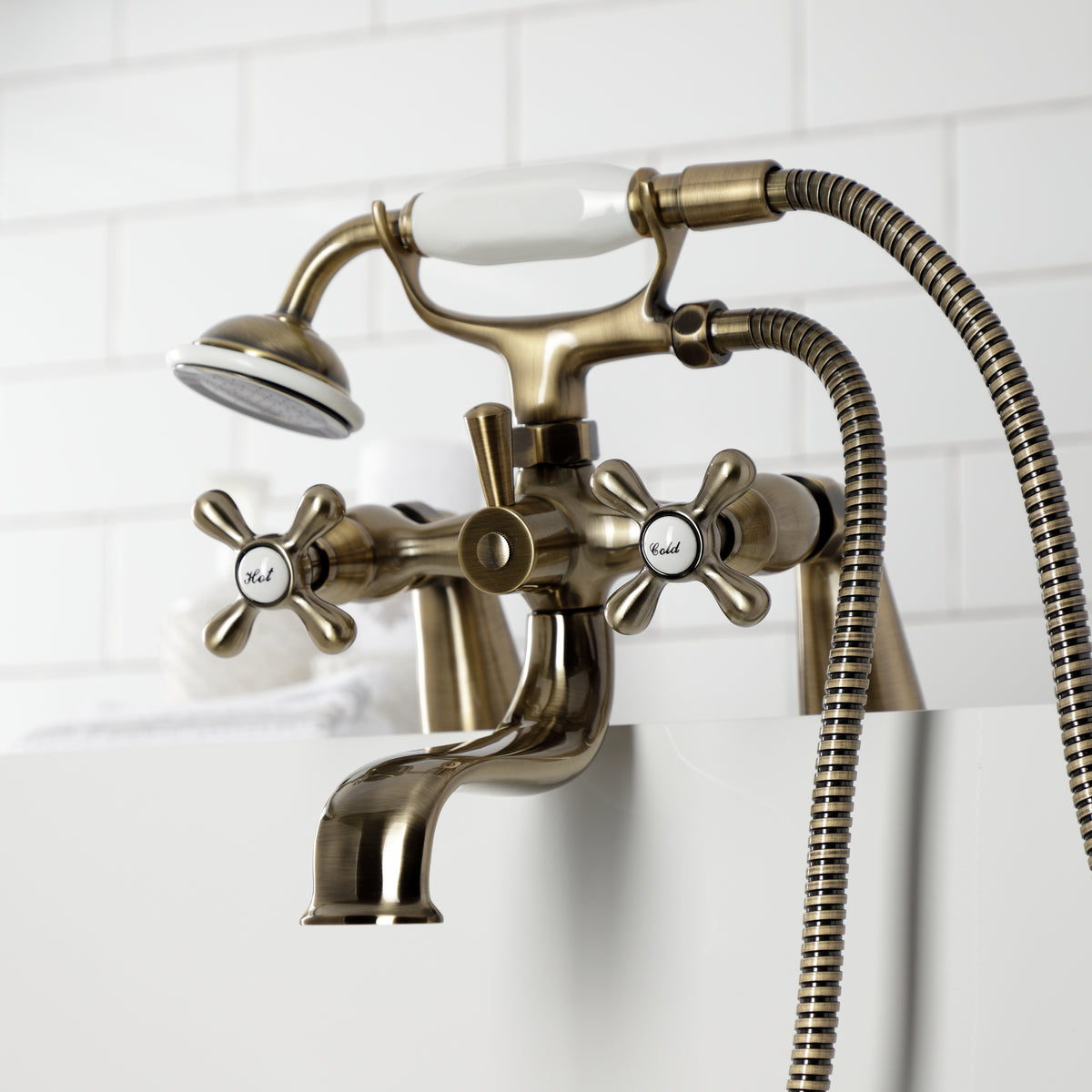 Kingston Deck Mount Clawfoot Tub Faucet with Hand Shower