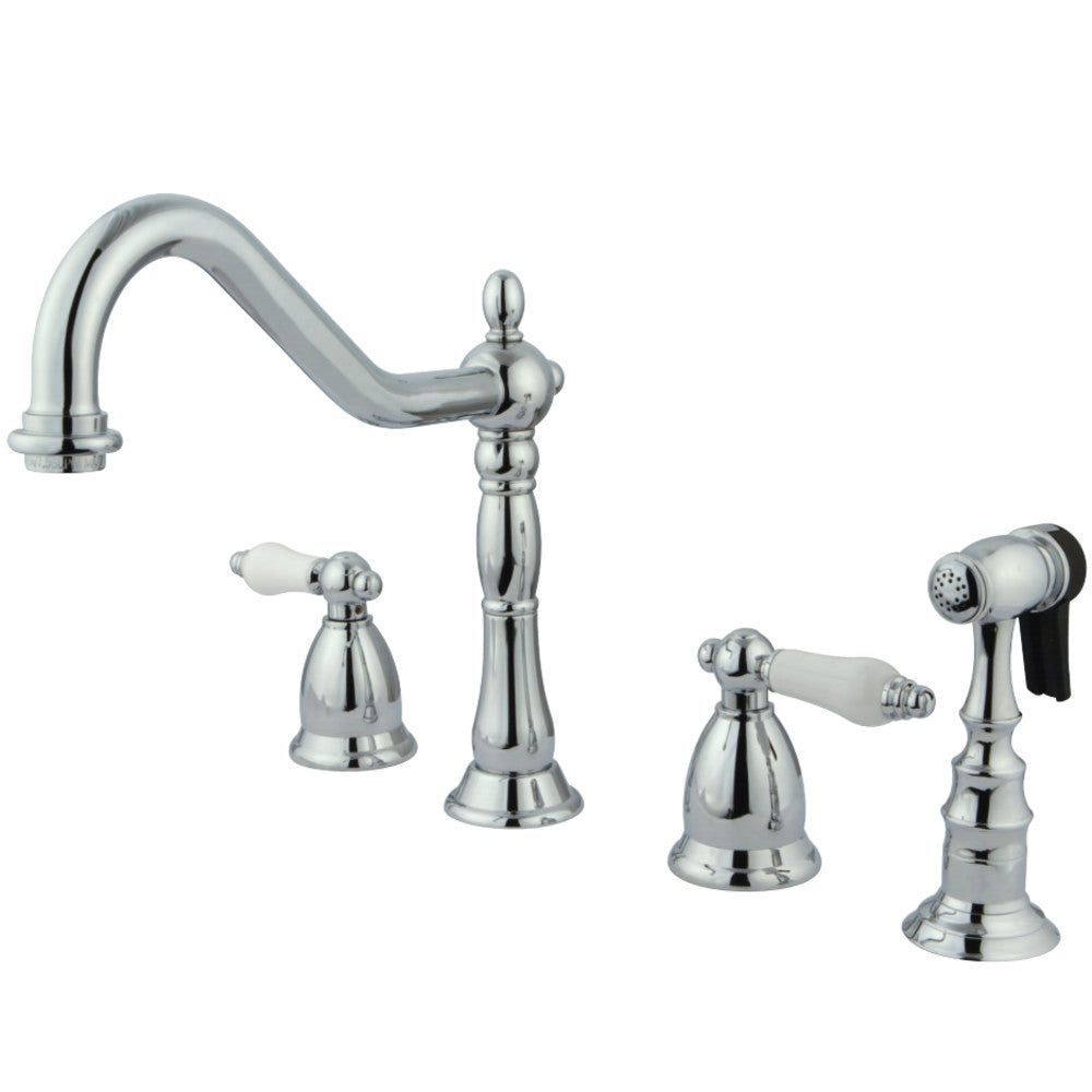 Kingston Brass KS1795PLBS Widespread Kitchen Faucet