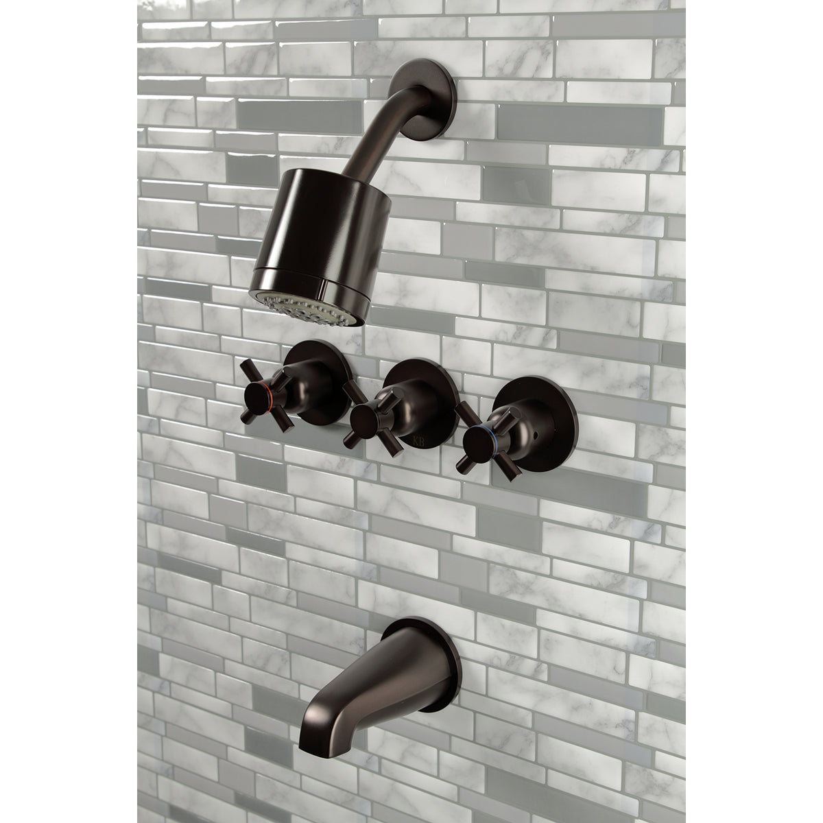 Concord Three-Handle Tub and Shower Faucet