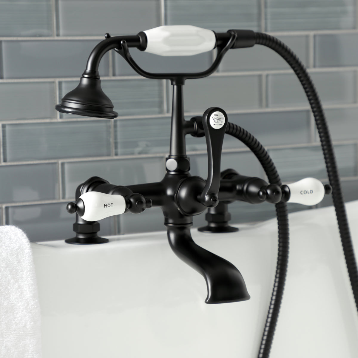 Aqua Vintage 7-Inch Tub Faucet with Hand Shower