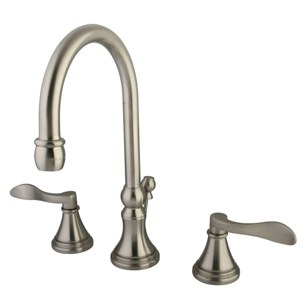 Kingston Brass KS2988DFL NuFrench Widespread Bathroom Faucet with Brass Pop-Up