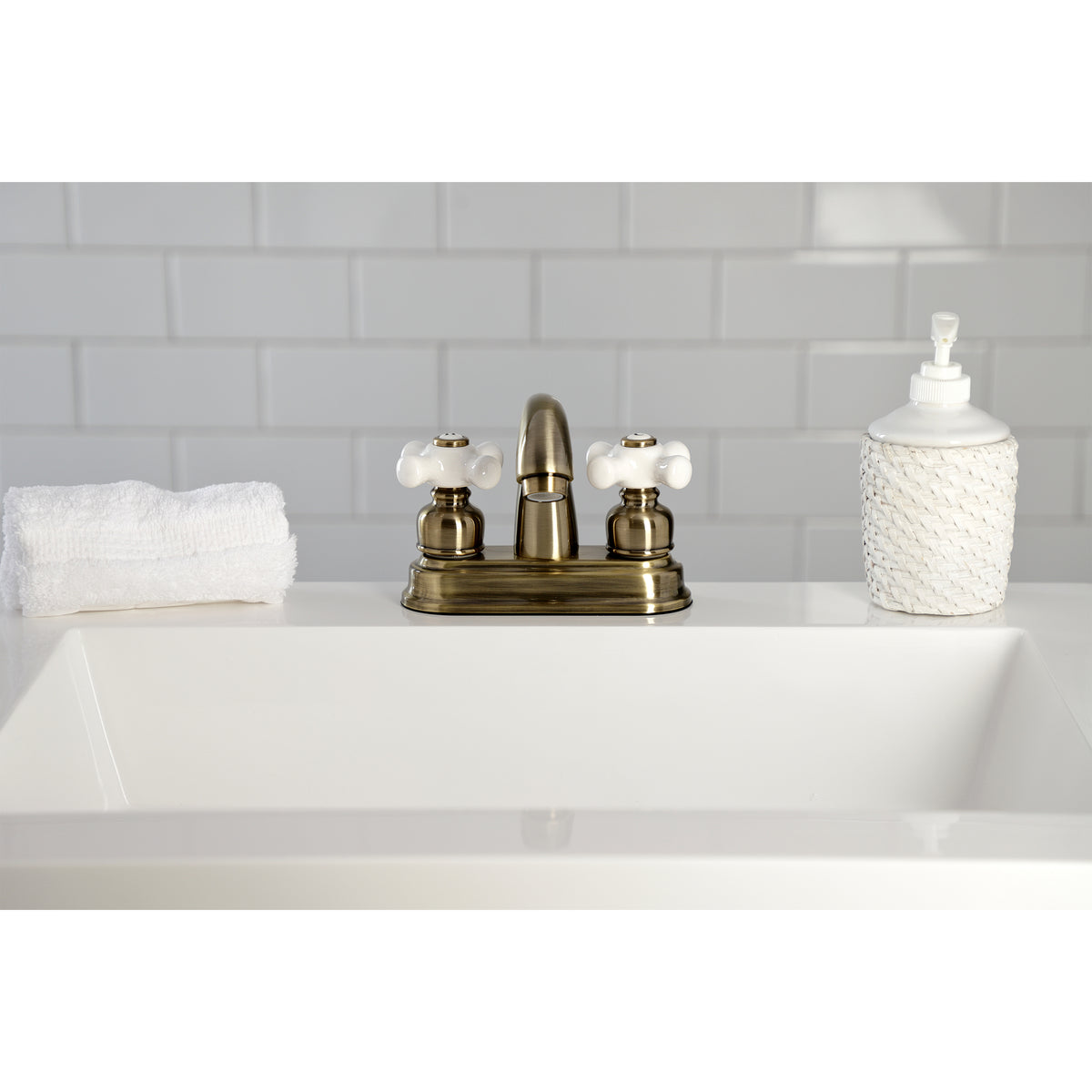 Kingston Brass KB5613PX Restoration 4 in. Centerset Bathroom Faucet
