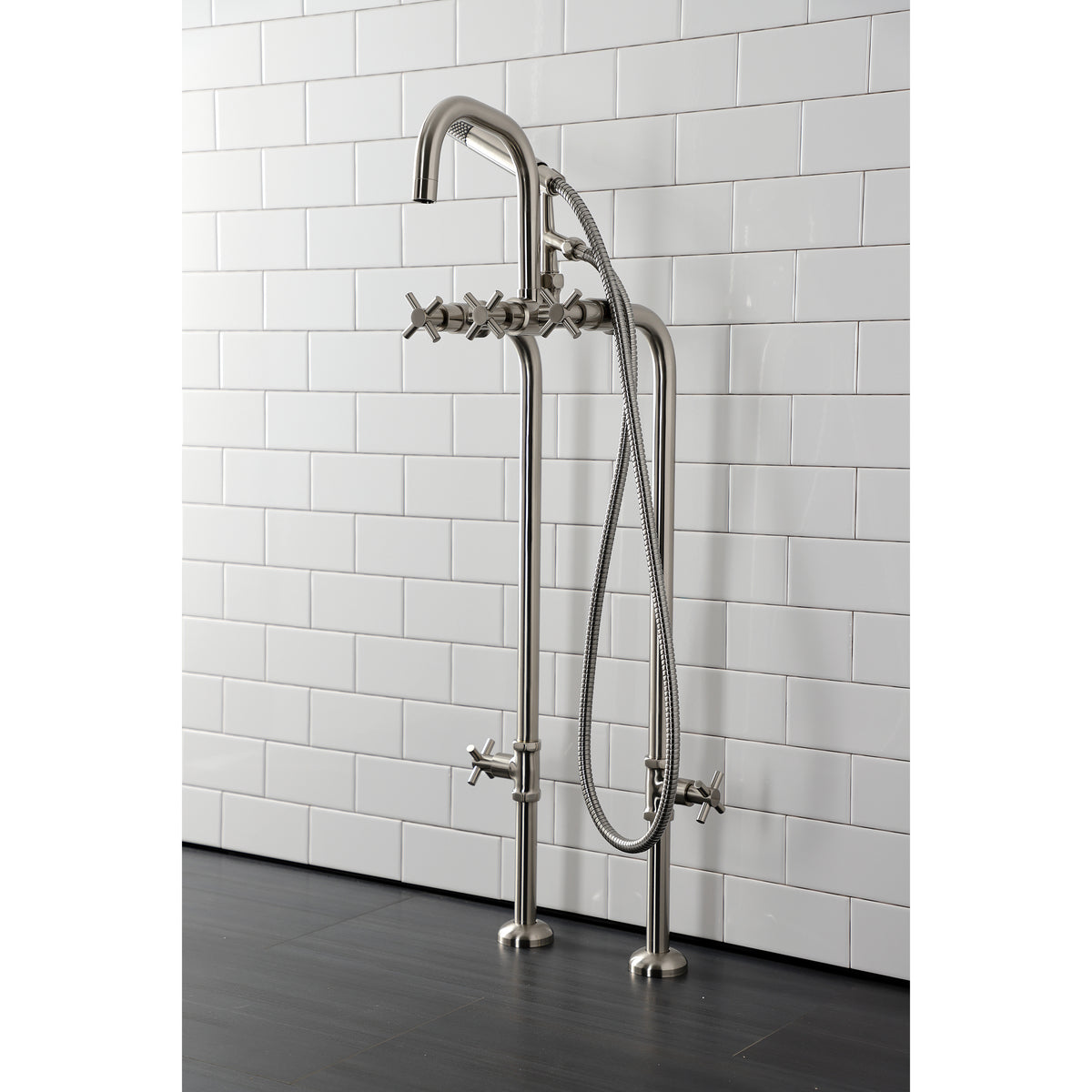 Aqua Vintage Concord Freestanding Tub Faucet with Supply Line, Stop Valve